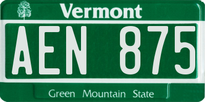 VT license plate AEN875