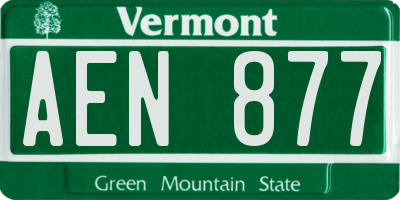 VT license plate AEN877