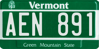 VT license plate AEN891