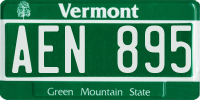 VT license plate AEN895