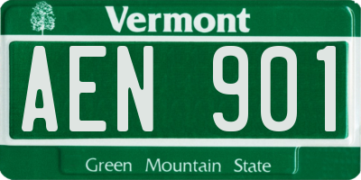 VT license plate AEN901