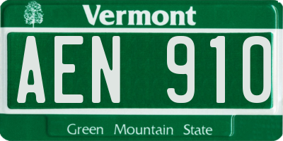 VT license plate AEN910