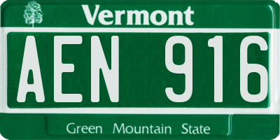 VT license plate AEN916