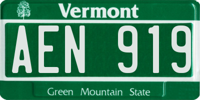 VT license plate AEN919