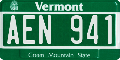 VT license plate AEN941