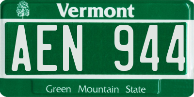 VT license plate AEN944