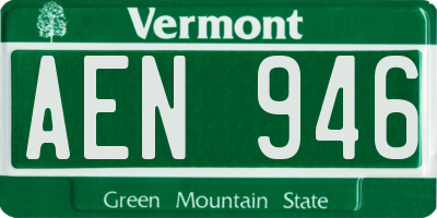 VT license plate AEN946