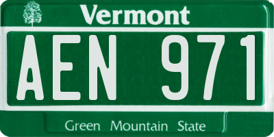 VT license plate AEN971