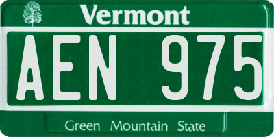 VT license plate AEN975