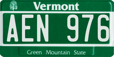 VT license plate AEN976