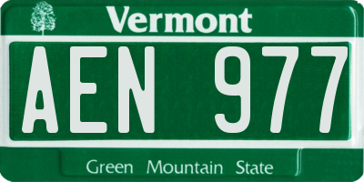VT license plate AEN977