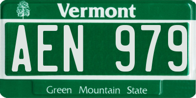 VT license plate AEN979