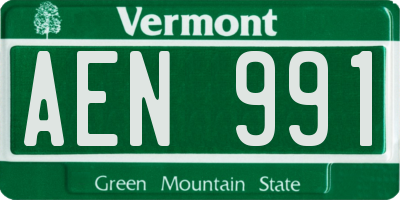 VT license plate AEN991