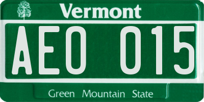 VT license plate AEO015