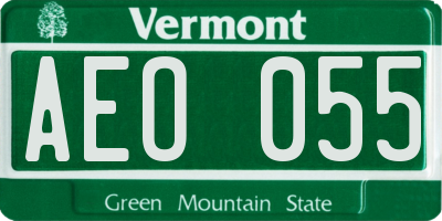VT license plate AEO055