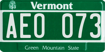 VT license plate AEO073