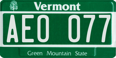 VT license plate AEO077