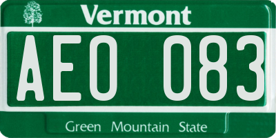 VT license plate AEO083