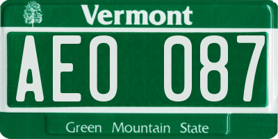 VT license plate AEO087