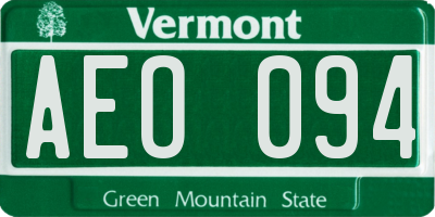 VT license plate AEO094