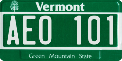 VT license plate AEO101
