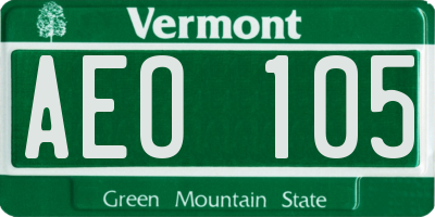 VT license plate AEO105