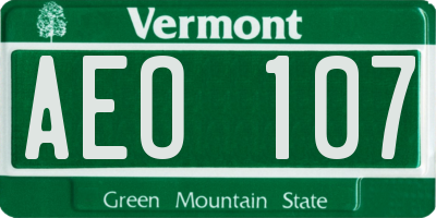 VT license plate AEO107