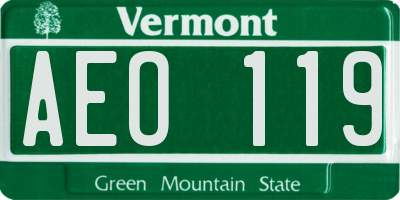 VT license plate AEO119