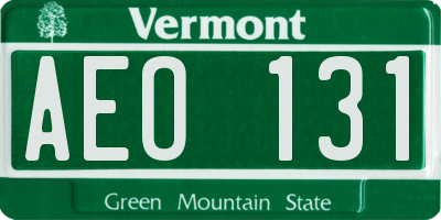VT license plate AEO131