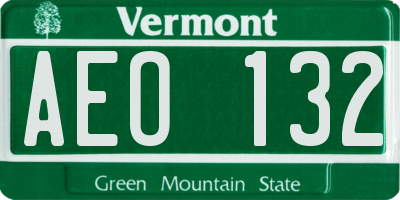 VT license plate AEO132