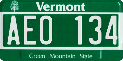 VT license plate AEO134
