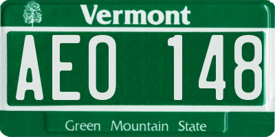 VT license plate AEO148