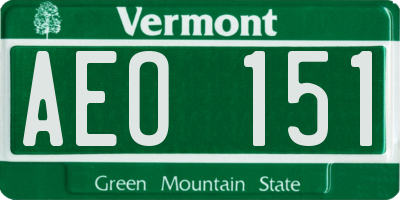 VT license plate AEO151