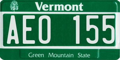 VT license plate AEO155