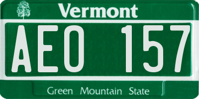 VT license plate AEO157