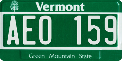 VT license plate AEO159