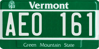 VT license plate AEO161