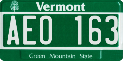 VT license plate AEO163
