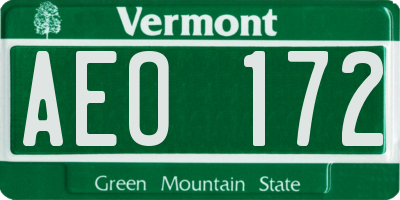 VT license plate AEO172