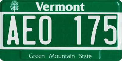 VT license plate AEO175