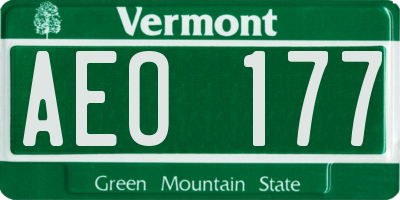 VT license plate AEO177