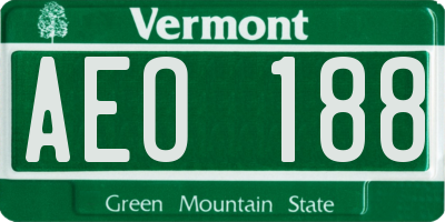 VT license plate AEO188