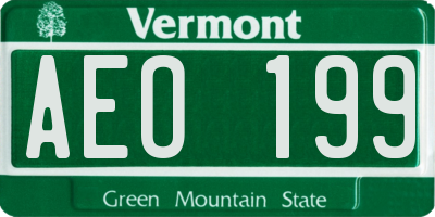 VT license plate AEO199