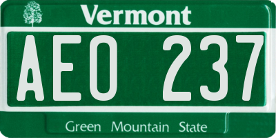 VT license plate AEO237