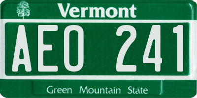VT license plate AEO241