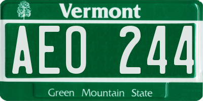 VT license plate AEO244