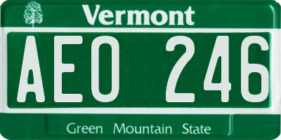VT license plate AEO246