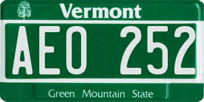 VT license plate AEO252