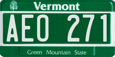 VT license plate AEO271