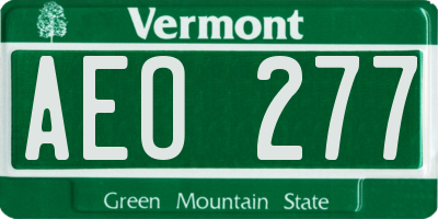 VT license plate AEO277